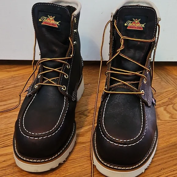 Thorogood Men' Steel Toe Leather Boots Size 10.5 - Picture 2 of 4